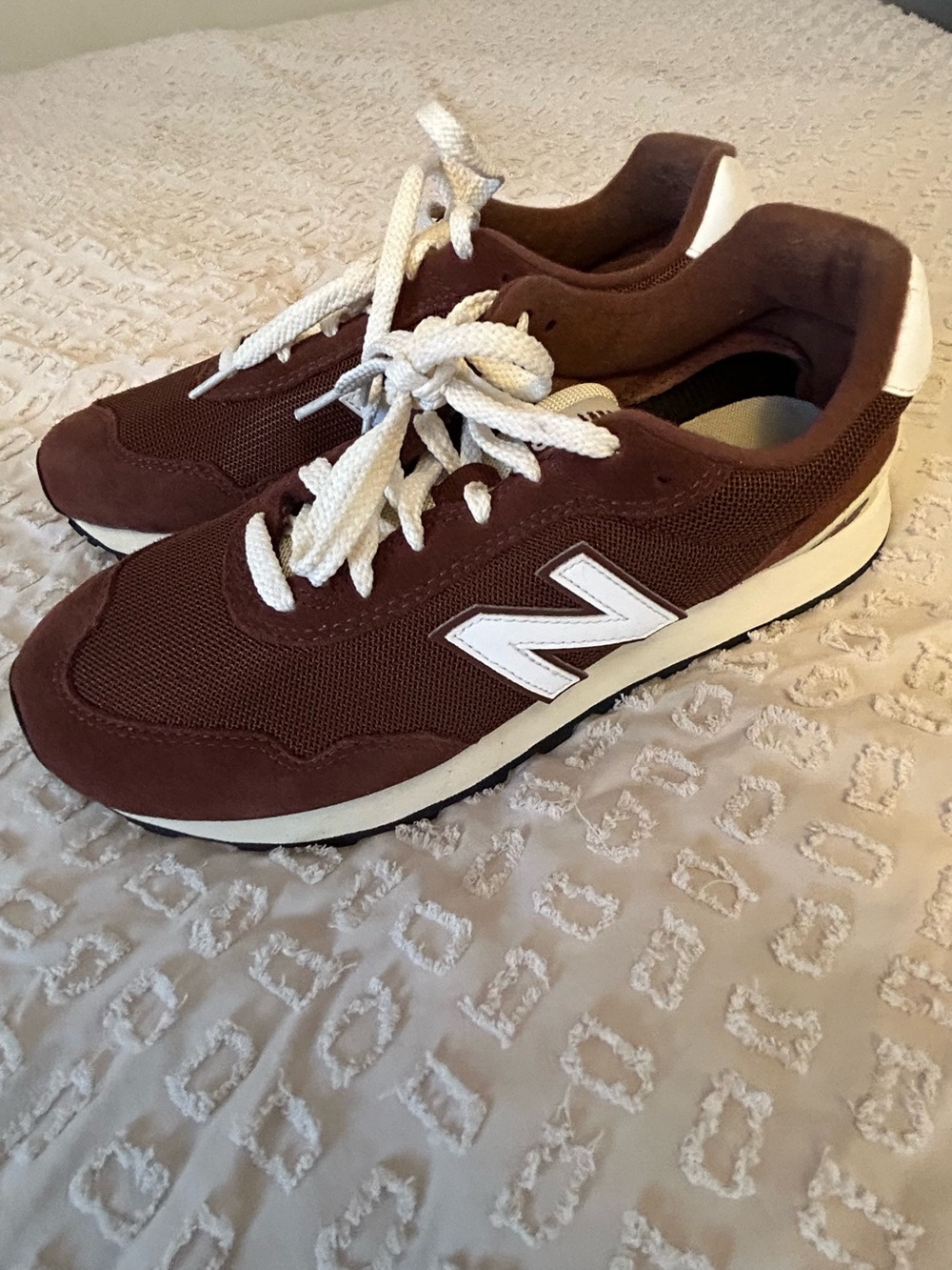 New Balance Women's Brown and White Runner Sneakers